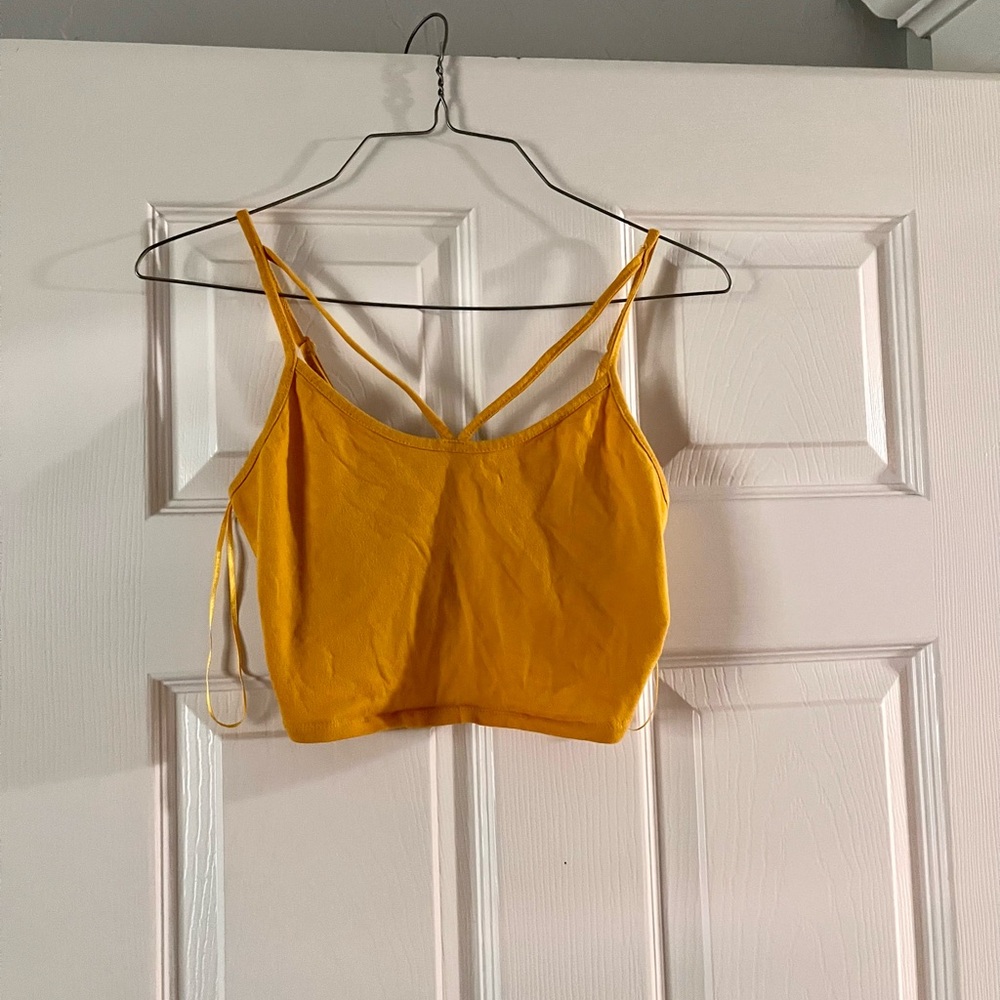 Mustard yellow crop top. Size Medium.